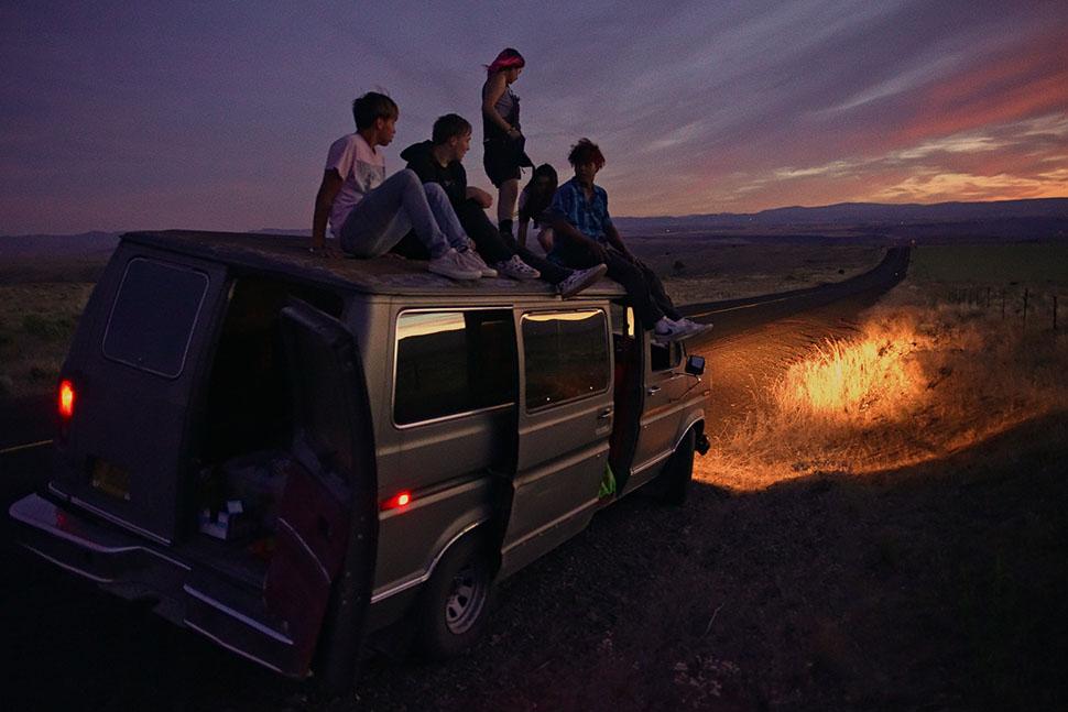 Still from Gasoline Rainbow (2023)