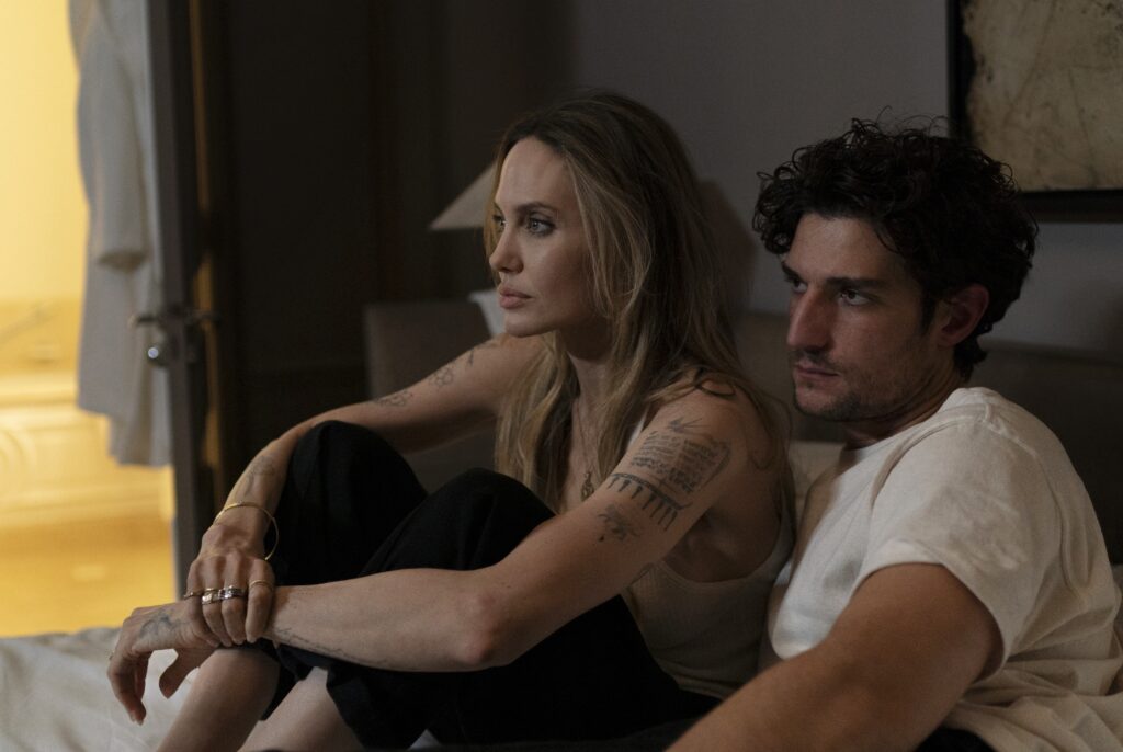Angelina Jolie and Louie Garrel en Couture